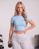 Bloza signature crop top baby blue