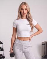 Bloza signature crop top white