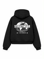 Bloza Streetwear Globe Box Cut Hoodie - Black - Back