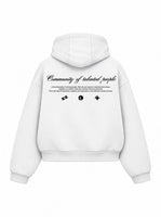 Bloza Talented People Box Cut Hoodie - White - Back