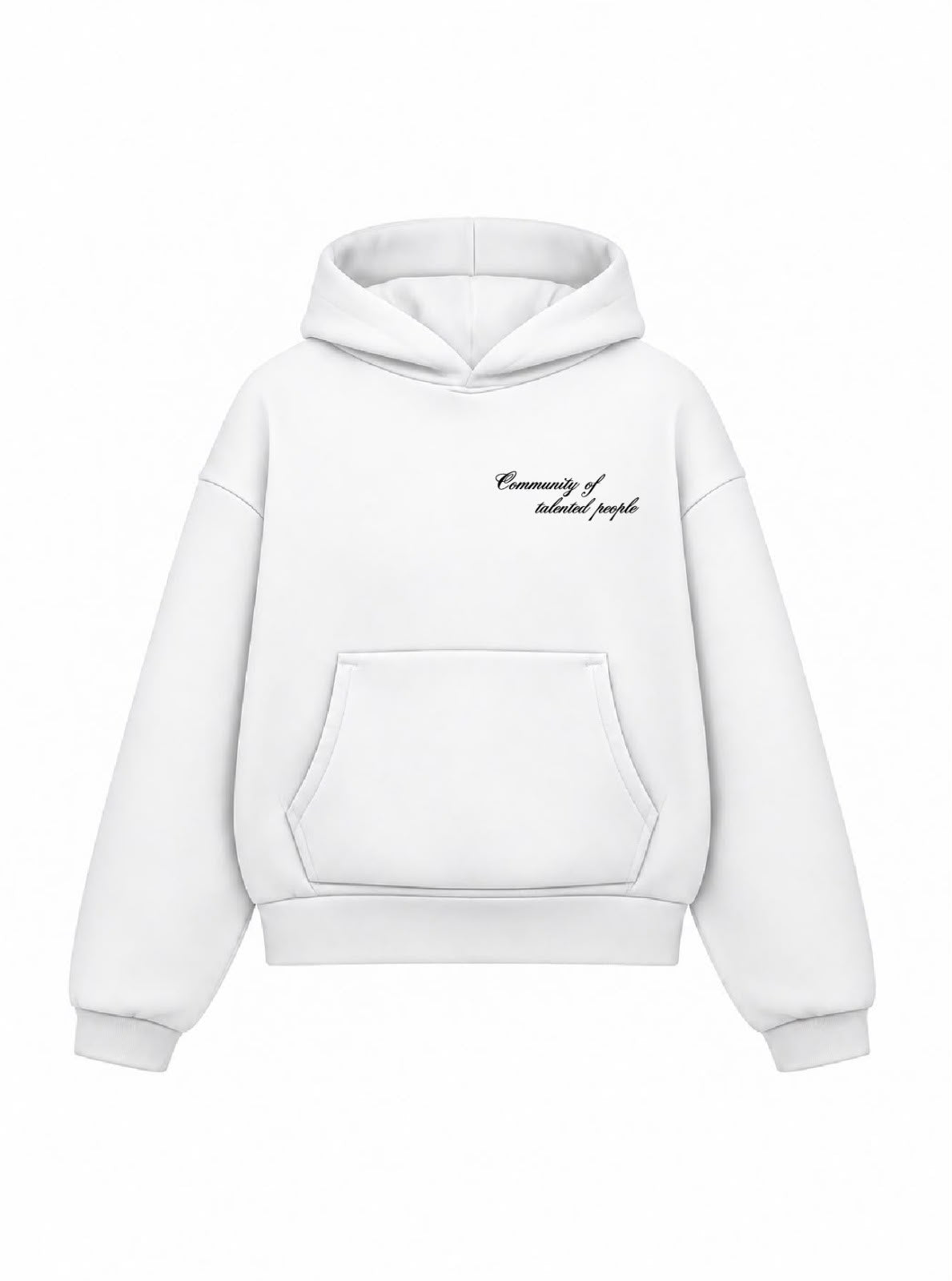 Bloza Talented People Box Cut Hoodie - White - Front