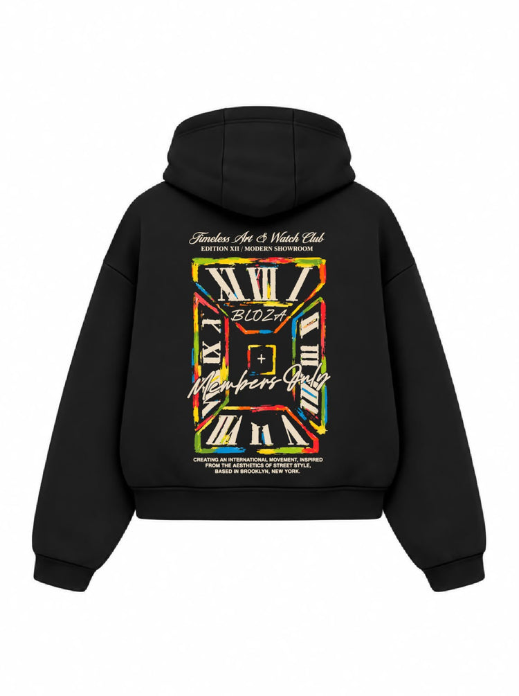 Bloza Timeless Box Cut Hoodie - Black - Back