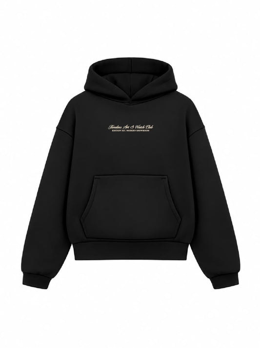 Bloza Timeless Box Cut Hoodie - Black - Front