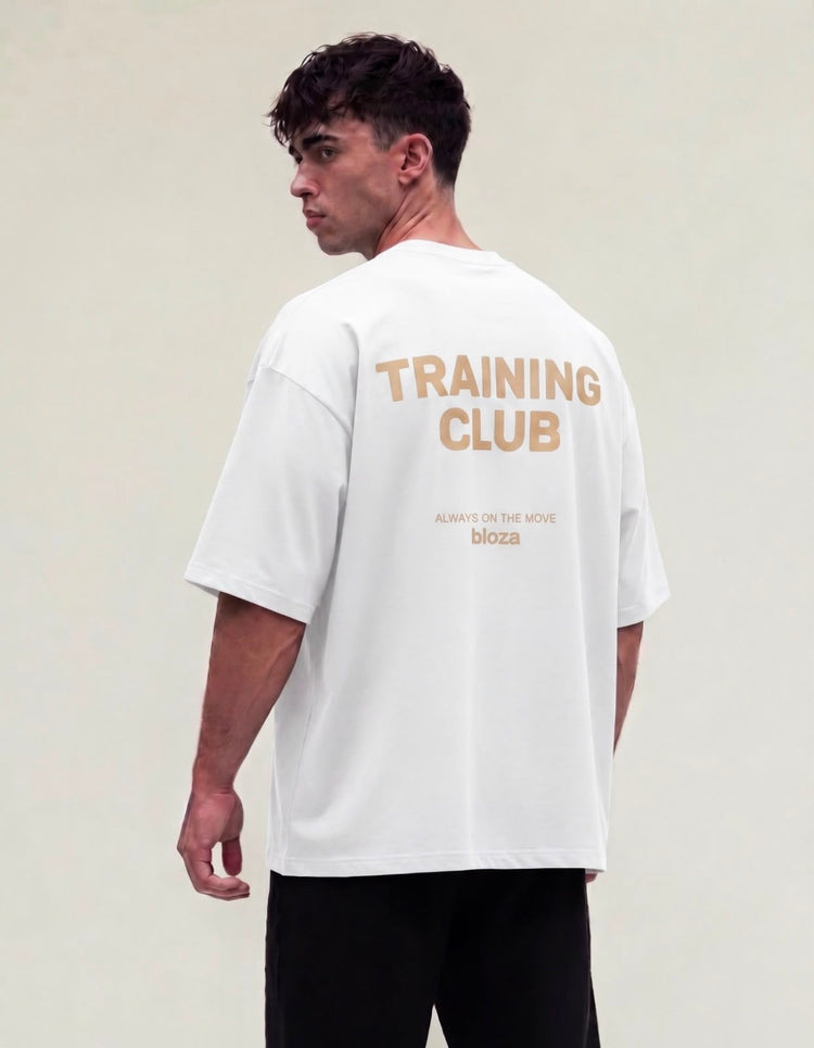 Training Club oversize t-shirt in white, back print