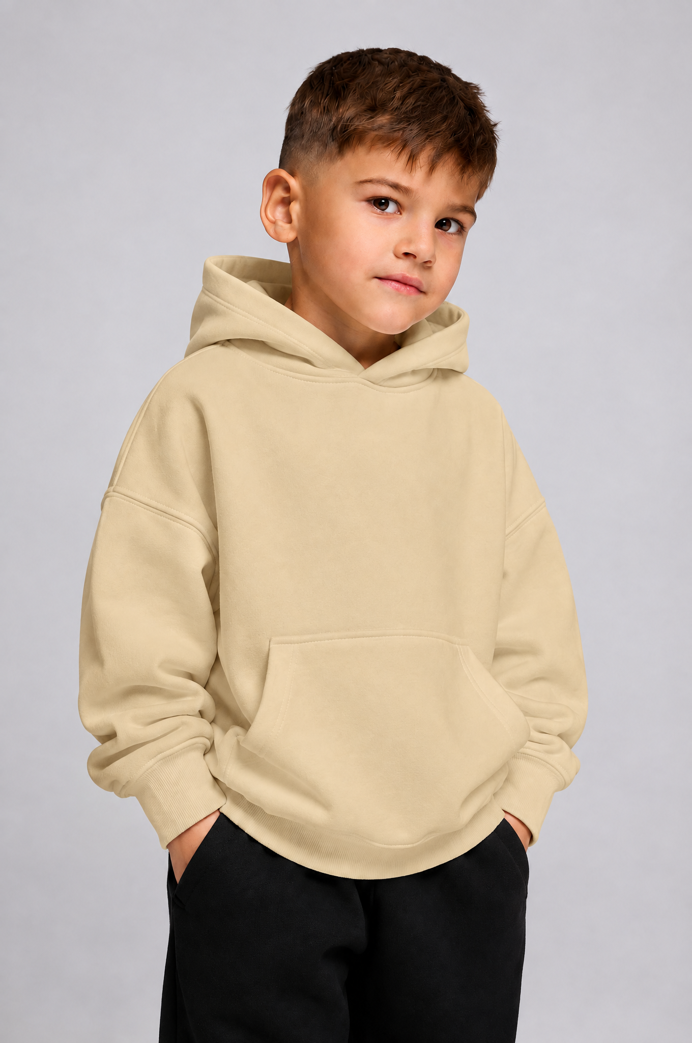 KIDS NORMAL HOODIE - BOYS - 5-6 YEARS | Beige
