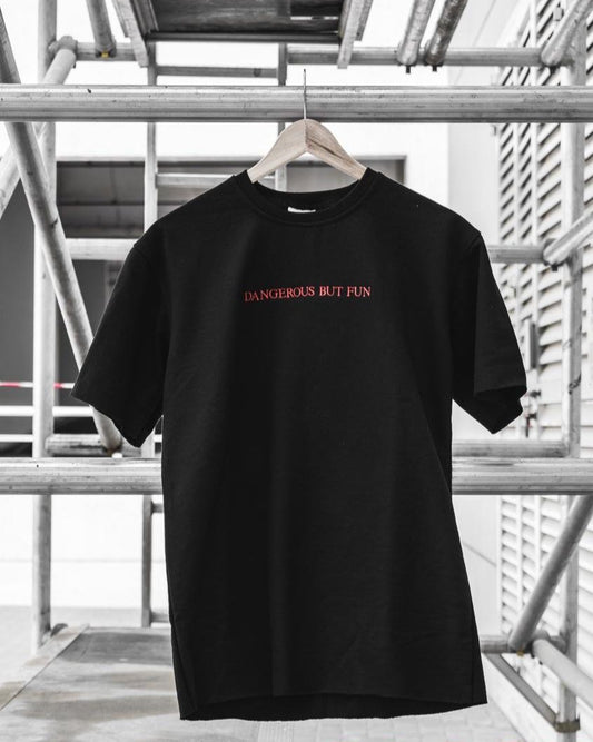 Dangerous but fun normal tee T-shirt (medium) black