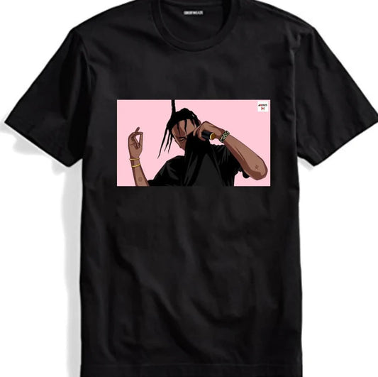 Black Travis Scott Way Up T-shirt Large