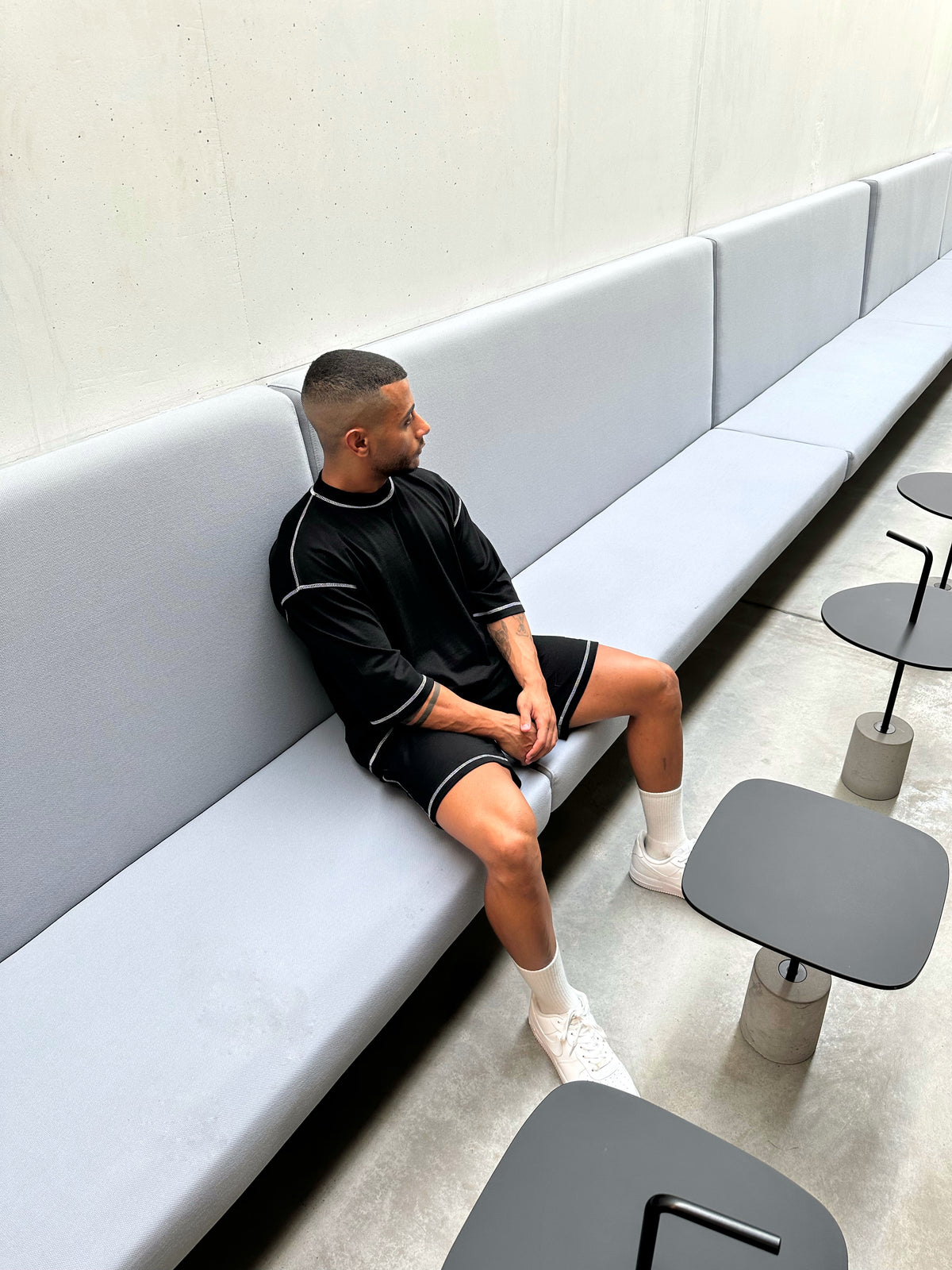 Chain Stitched Oversize T-shirt & Short Set
