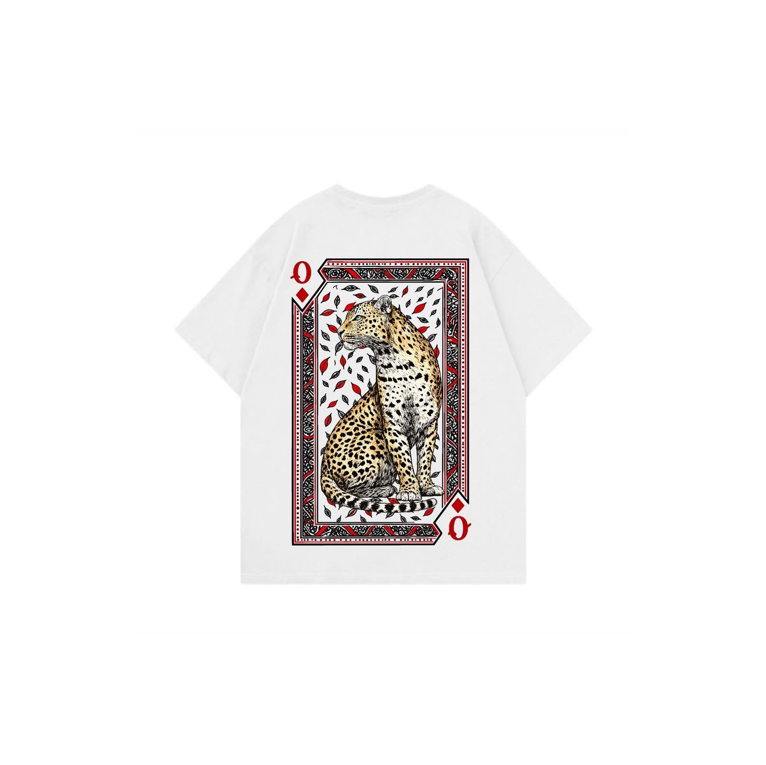 Queen of Diamonds oversize t-shirt white back