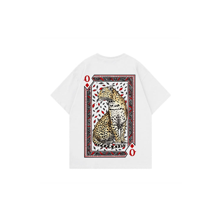 Queen of Diamonds oversize t-shirt white back