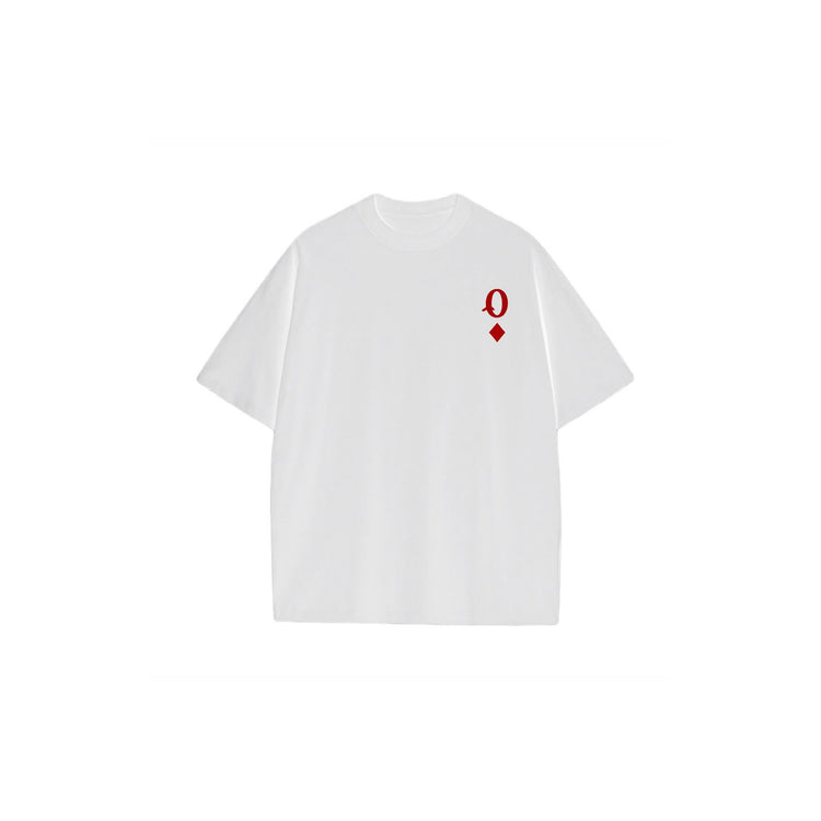 Queen of Diamonds oversize t-shirt white front