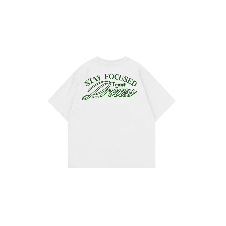 Bloza Stay Focused Tee - White - Back