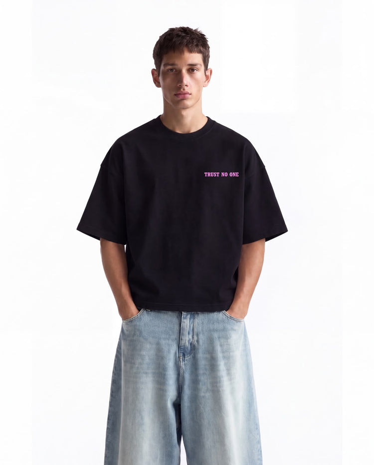 Bloza Trust No One Tee - Black Front
