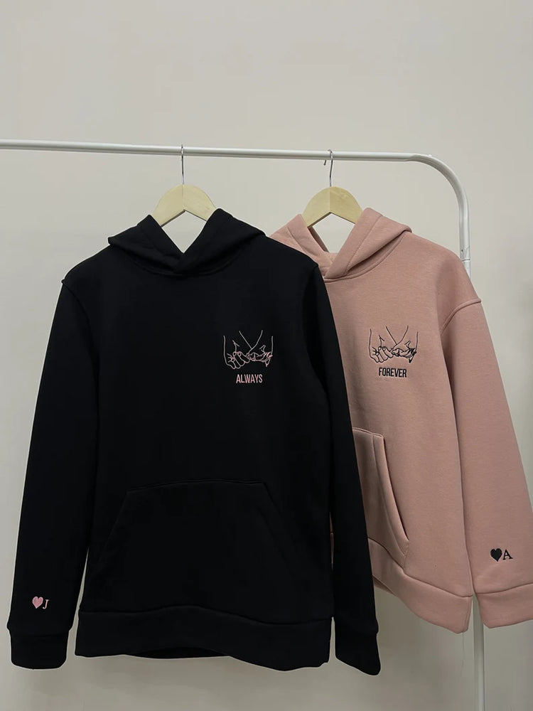 Pinky Promise With Custom Initials Matching Hoodie