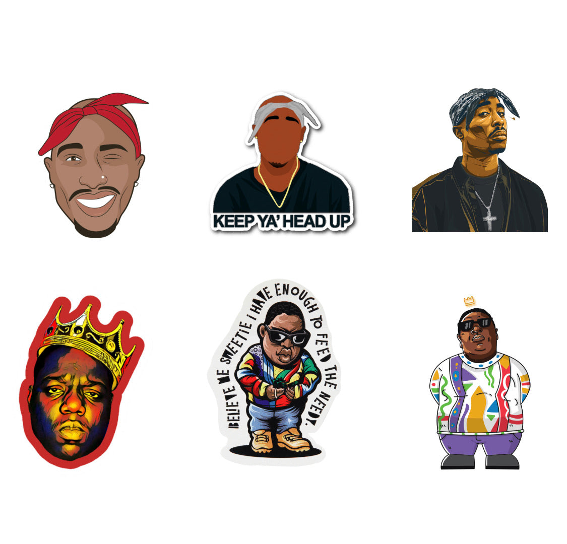 Tupac Sticker Pack Tupac & Biggie Sticker Pack – Bloza
