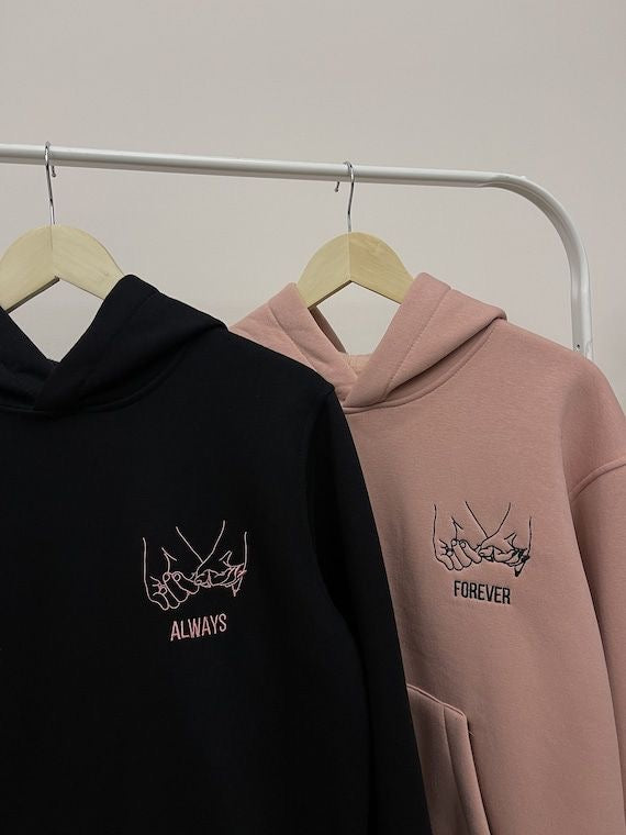 Pinky Promise With Custom Initials Matching Hoodie