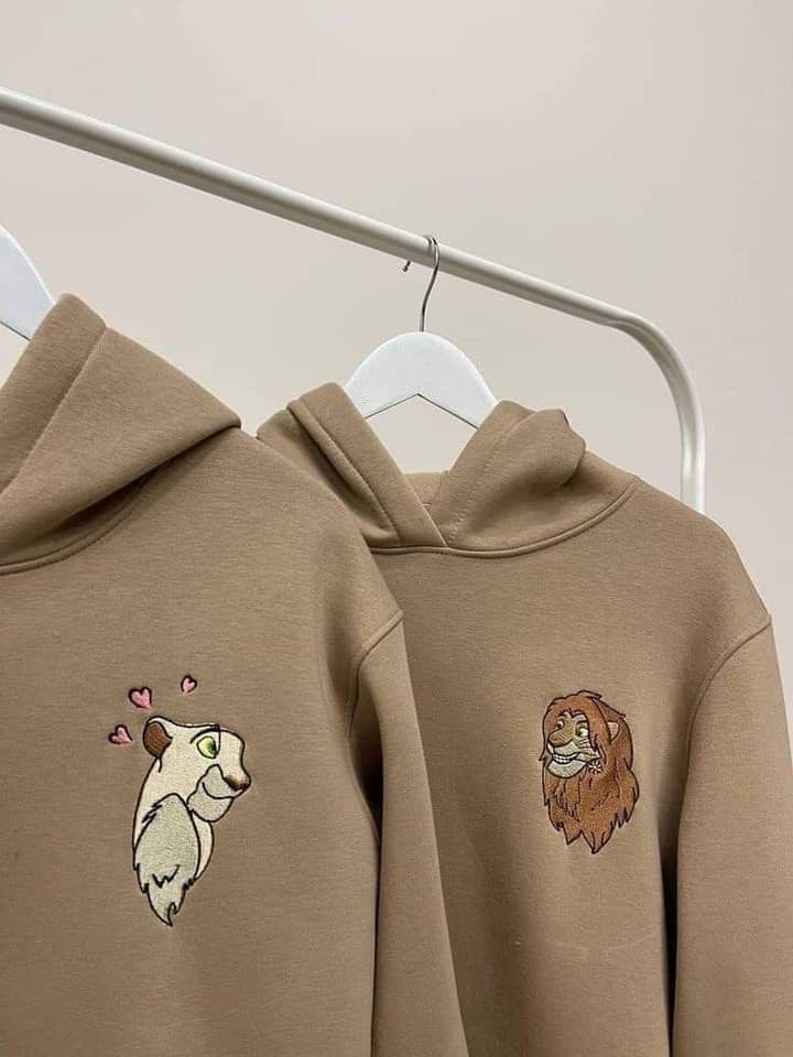 Simba The Lion King and Nala Matching Hoodie