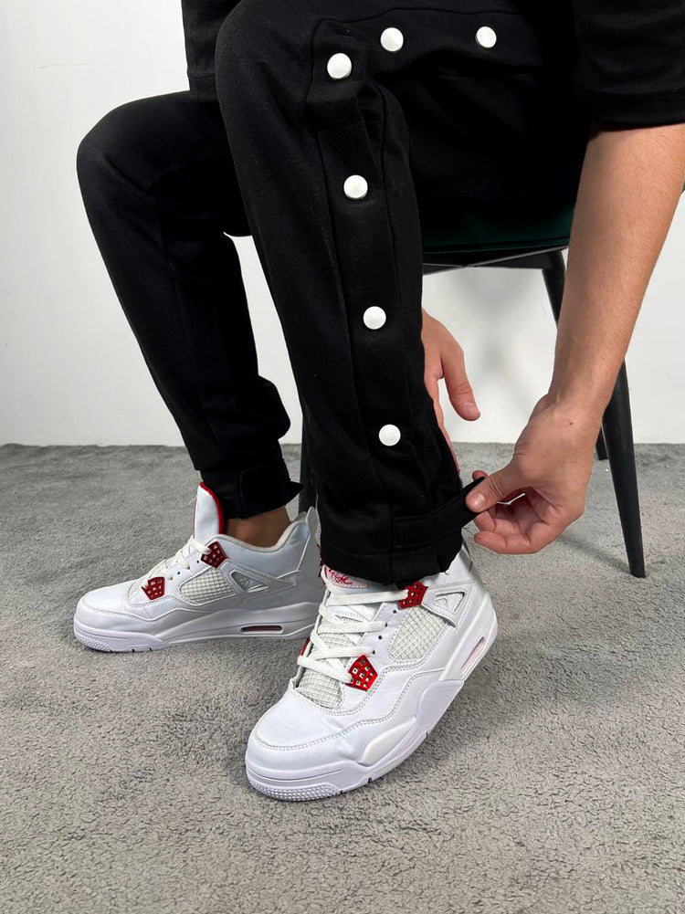 Side Button Strap Sweatpants